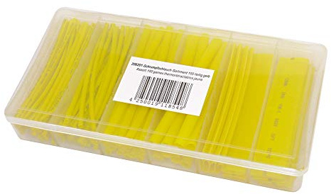 Schrumpfschlauchsortiment, 100 teilig, Farbe: Gelb