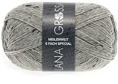 LANA GROSSA Meilenweit 6-fach 150 | 6-fädiger Sockenklassiker, waschmaschinenfest | Handstrickgarn 80% Schurwolle & 20% Polyamid | 150g Wolle zum Stricken & Häkeln | 390m Garn FB8972