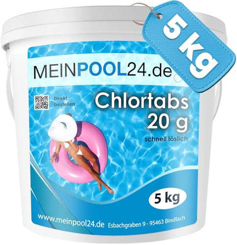 5 kg CHLORTABS CHLOR TABS 20 g CHLORTABLETTEN SCHNELLLÖSLICH POOLCHEMIE