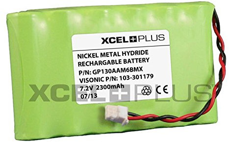 Visonic Extended Life Powermax Complete 7.2V Alarm Panel Battery 103-301179 (1300mAh)