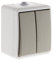 Zenitech - Va-et-Vient Double Étanche IP54 - Interrupteur Résistant à l'Eau pour Usage Extérieur - Connexion à Vis Conforme aux Normes CE et NF - Gris Clair