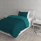 Set Copripiumino 100% Cotone Natural Color, Made in Italy - Parure Copri Piumino - Sacco Piumone 200x200 cm con Doppia Patella e Federa Cuscino, Piazza e Mezza, Verde Petrolio/Verde Bottiglia