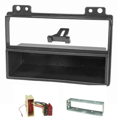tomzz Audio 2415-019 Radioblende Set kompatibel mit Ford Fiesta JH1/JD3 Ford Fusion JU2 vor Facelift schwarz mit Radioadapter ISO Einbauschacht