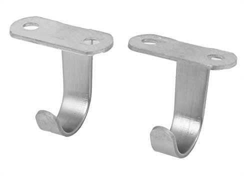 sourcing map Colgador de ropa de montaje superior de armario colgador de gancho de acero inoxidable 2 piezas