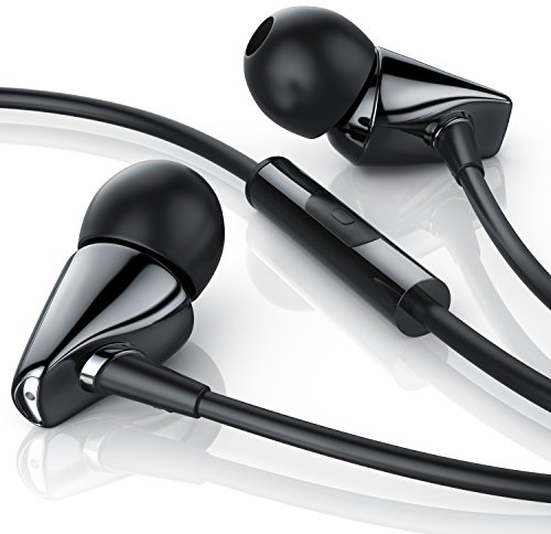 LIAM & DAAN In Ear Headset Kopfhörer mit Mikrofon - Keramik Ohrhörer fürs Smartphone Handy Tablet – 3,5 mm Klinkenanschluss - Kabelsteuerung - verstärktes Kabel - LD Design