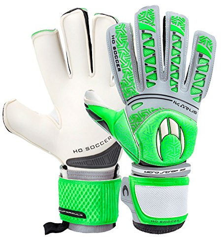 HO Soccer Ikarus Roll Flat Torwarthandschuhe, grün/grau/weiß, 45