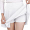 DJT Damen Mädchen Basic Solid Dehnbaren Informell Mini Skater Rock mit Shorts Weiß Small