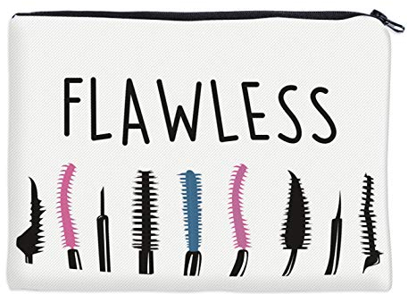 Kleine Kulturtasche Kosmetiktasche Schminktäschchen Make-Up Bag Kulturbeutel mit stylischen Print-Motiven für die Handtasche, Reisen und Urlaub (Flawless)
