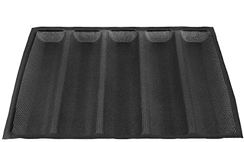 Leku Pan francés - Moldes de pan de forma oblonga de silicona para bandeja de hornear francesa