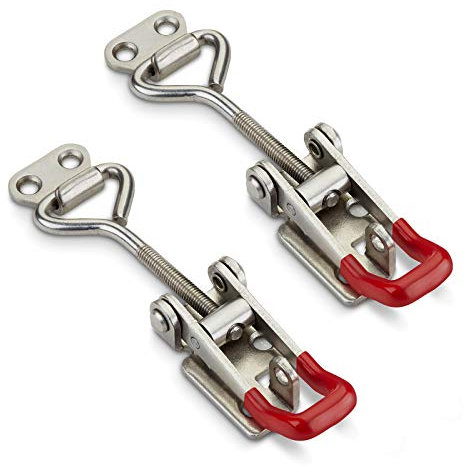 2er Set JUNKER Spannverschluss M6 (Haltekraft 220kg, abschließbar) Edelstahl SS304 verstellbarer Hebelverschluss