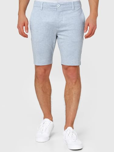 Indicode Herren Aalborg Chino Shorts mit 4 Taschen | Bermuda Herrenshorts Chinoshorts Freizeitshorts Männer Sky Way, S