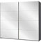 Rauch Möbel Caracas Schrank Schwebetürenschrank, Grau metallic, Spiegel, Schwarz, 2-trg., inkl. Zubehörpaket Premium 2 Kleiderstangen, 6 Einlegeböden, 1 Hakenleiste, Türdämpfer, BxHxT 226x210x62 cm