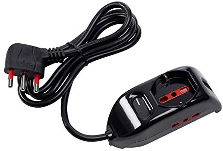 ROSI RS94004, Multipresa Serie Emilia, Nero, 1 presa schuko biv. + 2 prese biv. 10/16A