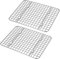 Joyfair Rejilla de enfriamiento, rejilla de acero inoxidable, juego de 2 unidades, rejilla rectangular para hornear, refrigerar, freír, asar y asar, 24,8 cm x 19 cm x 2 cm, saludable y inoxidable y