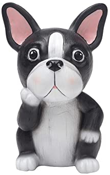 tooloflife Cartoon-Brillenhalter, niedlicher Hunde-Brillenständer, Kunstharz, Sonnenbrille, Tierform, Geschenk für Zuhause, Büro, Schreibtisch-Dekoration, Schwarz, Bulldog