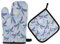 Moyyo Cartoon Dragonflies Insect Oven Gloves and Pot Holder Set Heat Resistant Oven Mitt Cotton Lining Kitchen Cooking Gloves for Baking Grilling Barbecue BBQ Pizza Microwave