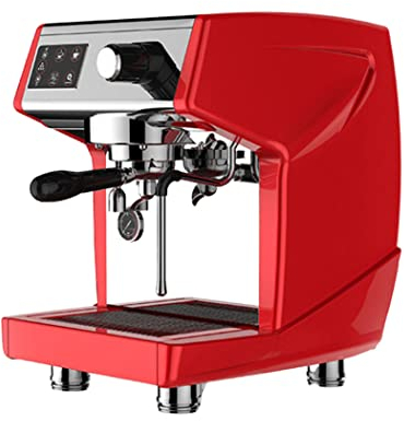 FAMYNGL 1.7L Coffee Machine Italian Semi-Automatic Coffee Maker Espresso Stainless Steel Double Boiler Milk Foam 15 Bar Steam Single Head for Commercial Coffee Shop Restaurant 15 Cups,Red,3200D