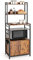 COSTWAY Küchenregal mit Lagerschrank, Bäckerregal Aufbewahrungsregal mit Haken, Standregal mit Ablagen, Küchenschrank mit Tür & verstellbaren Füßen, für Küchen & Esszimmer, Vintage Industrieregal
