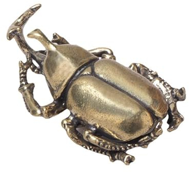 Yerdos Massives Messing Simulation Insekten Figuren Miniaturen Käfer Tee Haustier Ornamente Blumentopf Dekorationen Zubehör Kupfer Käfer Statue