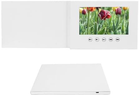 Video-Grußkarte, Videobroschüre, Elektronische Grußkarte mit LCD-Bildschirm, Videobuch, das Ihr Hochzeitsvideo Abspielt, Hochzeitsvideobuch, Hochzeitsvideoalbum (7 Zoll 14 Zähne)
