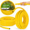 Tuyau d'arrosage 1/2, 20 m, jaune, renforcé, 3 couches, résistant aux UV, indéformable, flexible, irrigation, jardinage, lavage de voiture, tuyau blindé