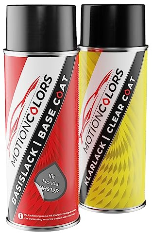 MOTIONCOLORS Slate Gray Pearl/Urban Grey Pearl NH912P für Honda Autolack Sprühdosen Set Basislack Klarlack Spraydose 400ml