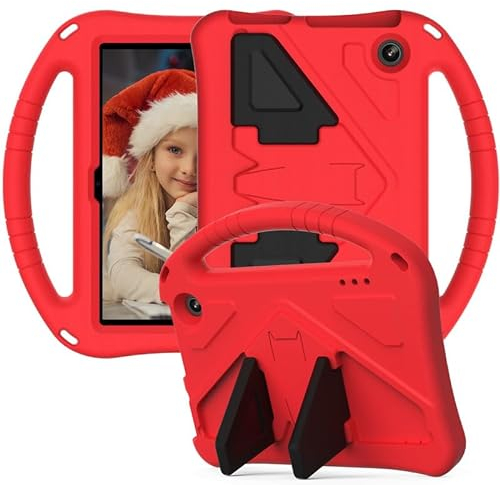 Fire HD 7 Zoll 12th Kids Case, Tablet Cover Kompatibel mit Fire HD 7 12th (2022 Release) Handle Stand Case, Kinder Friendly Durable EVA Foam Lightweight Shockproof Protective, Rot