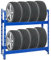 PROREGAL Étagère à pneus Tiger | HxLxP 100x110x35cm | Charge Max. 150kg | Jusqu'à 8 pneus | 2 Niveaux | Bleu | Porte-Pneu, Rack à pneus, rayonnage, Stockage, Rangement, Support, Atelier, Garage