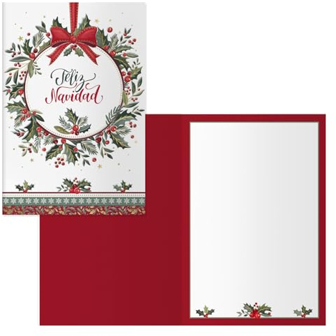 DOHE - Weihnachtskarten - Packung mit 6 Stück - Größe: 11,5 x 17 cm (geschlossen) - Inklusive Umschlag zur Aufbewahrung der Karte - Modell Corona