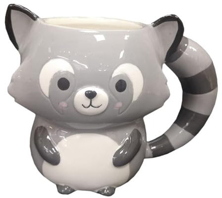 Folpus Taza de café de cerámica, Taza de de Animales, Tazas de Agua, Taza de Divertida, Taza de Leche de té de la para Regalo de, Mapache