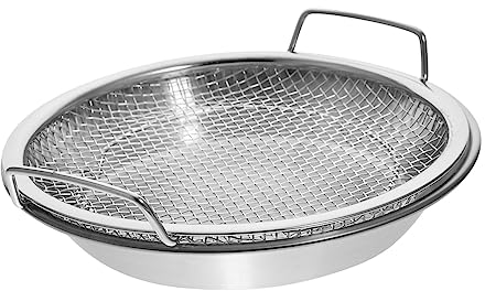ABOOFAN 1 Set Abtropfschale aus Netzgewebe, Fettsieb, Abtropfgestell für frittierte Lebensmittel, Halterung für Dampfgarer, Grill, Gemüseschale, Obstbehälter