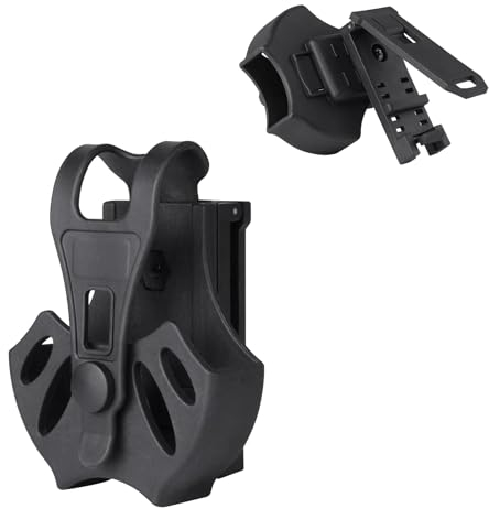 Handschellenhalter verschleißfestes Handschellenetui mit Schnellverschluss,Geformte Handschellen, Polizei-Manschetten-Etui mit 360 Grad drehbarem Gürtelclip, kompatibel mit Molle-System
