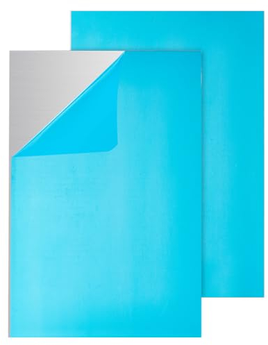 BENECREAT 2 placas de aluminio de 20 x 30 cm, rectangulares y resistentes, con película protectora, para decoración, embalaje, construcción, 1,5 mm de grosor