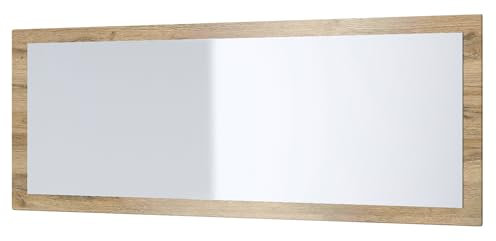Vladon Spiegel Lima, Wandspiegel mit Rahmen im modernen Stil, Eiche Natur (139 x 55 cm)