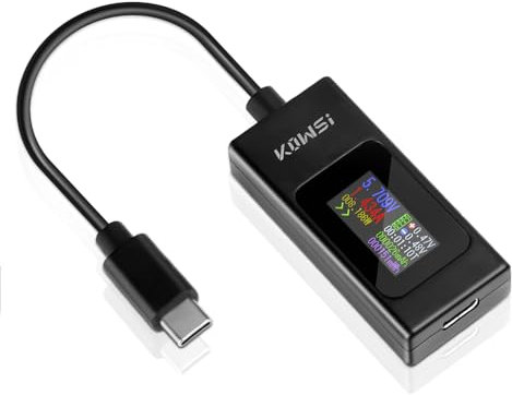 diymore USB C Tester Messgerät USB Multimeter Typ-C Voltmeter Strommesser 4-30V 0-6.5A, USB Power Meter, Anzeige Leistung Strom Spannung Temperatur