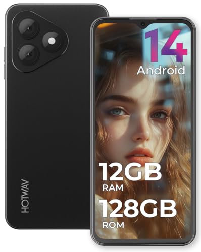 HOTWAV Note 15 Pro Android 14 Teléfono Móvil, 12GB RAM+128GB ROM/1TB TF, Batería 5160mAh Moviles Libres 6,6 Pulgadas HD+,13MP+5MP Octa Core Smartphone 2024 Dual 4G SIM/Face ID/Fingerprint/OTG/GPS/BT5