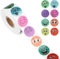 500 Stück Folienaufkleber mit Happy Face, 25mm Klein Rund Smiley-Aufkleberrolle Glitzer Smiley-Anreizaufkleber für Belohnungstafeln für Kinder Schüler Lehrer