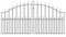 Saxon Arched Spear Top Metal Driveway Gates 1245mm High galvanised Wrought Iron Dual Swing gate (2438mm (8ft) Gap x 1245mm High SAZP13)