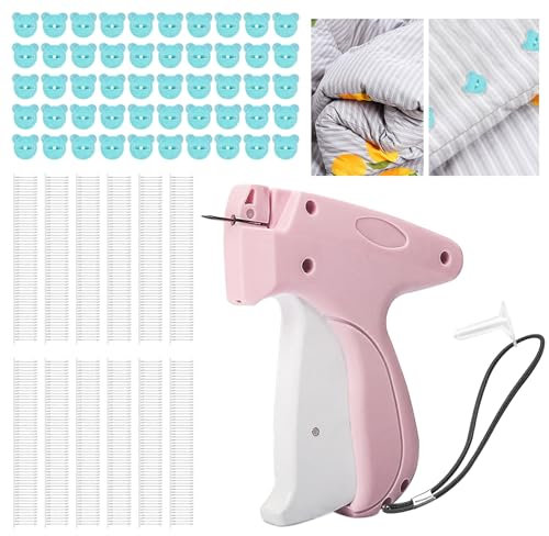 SANGFUN Schnelle Befestigung für Kleidung, Quick Clothing Fixer Micro Stitchy Pistole, 50 Schnallen + 660 Kunststoffstifte