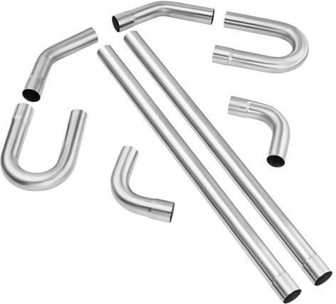 VEVOR Kit de Tuyau d'Échappement Universel 8PCs 63,5 mm, Ensemble d'Échappement en Acier Galvanisé, avec Joint à Ajustage Glissant, pour Système d'Échappement, Garage, Atelier, Réparation Automobile