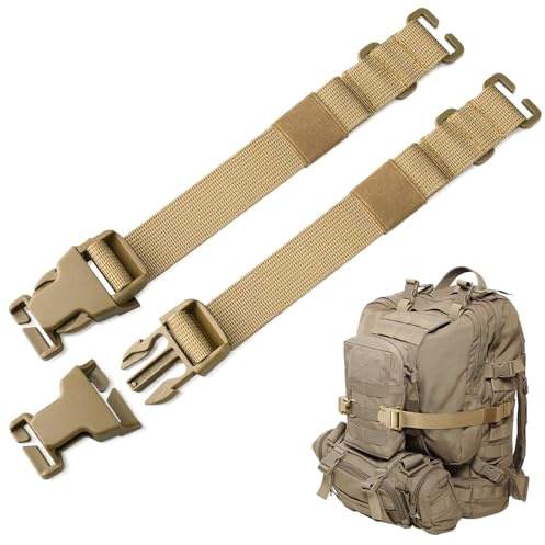 Pitozer Molle Backpack Straps Tactical Rush Tier System Molle Attachment for Tactical Military Backpack Plate Carrier Gear Accessories Compression Fastening Strap Pack Attachment Strap with Buckle