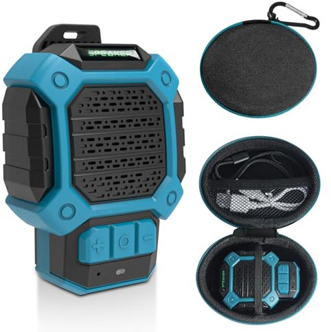 QUPERR Mini Altoparlante Bluetooth Compatto IP56, Impermeabile con Clip, Cordino e Magnete – Cassa Bluetooth Piccola con Microfono e Vivavoce Bluetooth 5.3