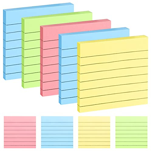 350 Blatt Selbstklebende Haftnotizen, 7.6x7.6cm Farbige Haftnotizen Klebezettel, Bunt Lernkarten, Sticky Notes, Flashcards Vokabelkarten, für Schulsachen Büro Hause, 70 Blatt pro Block, 5 Blöcke
