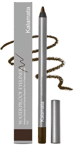 1440-Minuten-Longwear-Eyeliner, wasserfester Eyeliner-Stift mit natürlicher Kontur und mattem Glitzer, geschmeidiger und leicht aufzutragender farbiger ultra-pigmentierter Gel-Liner (Kalamata)