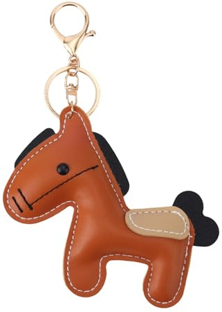 Penitue Lederne Pferde Taschenanhänger für Frauen, Süße Tier Taschenanhänger Trendige Retro Taschenaccessoires für Handtaschen und Rucksäcke