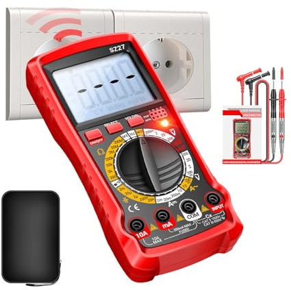 ZHUMCCY Voltmètre Multimètre - Kit Détecteur de Batterie de Voiture - Testeur de Tension | Pour Applications Automobiles, Circuits Électriques, Prises, Atelier, Usage Industriel, Maison, et Garage
