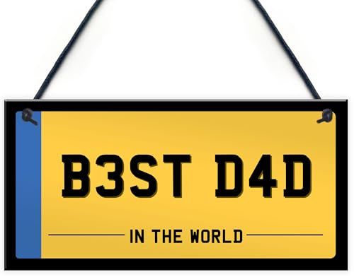 Red Ocean Nummernschild mit Aufschrift Best Dad, Geschenk für Papa von Tochter, Sohn, Nummernschild für Geburtstag, Weihnachten, Vatertag, Neuheit Geschenke für Ihn und Männer