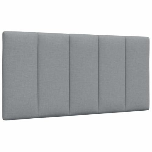 Runheo Kopfteil-Kissen Hanko Hellgrau, 100 cm Stoff, gepolstert, Wandmontage, weich, Polyestergewebe, für Schlafzimmer, bequemes Polster, Einzelbett