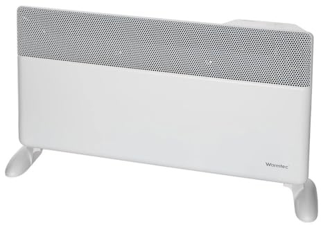 WARMTEC Termoconvettore Elettrico Basso Consumo 2000W Inverter - Stufa Smart WiFi con App, Termostato e Timer - Montaggio a Parete o Portatile, IP24 - Bianco