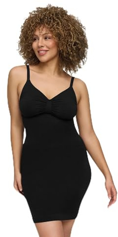 Shaping Cami Dress Damen – Figurformendes Shapewear Kleid mit Bauchkontrolle – Nahtlos & unsichtbar unter Kleidung – Glättende Silhouette mit verstellbaren Trägern